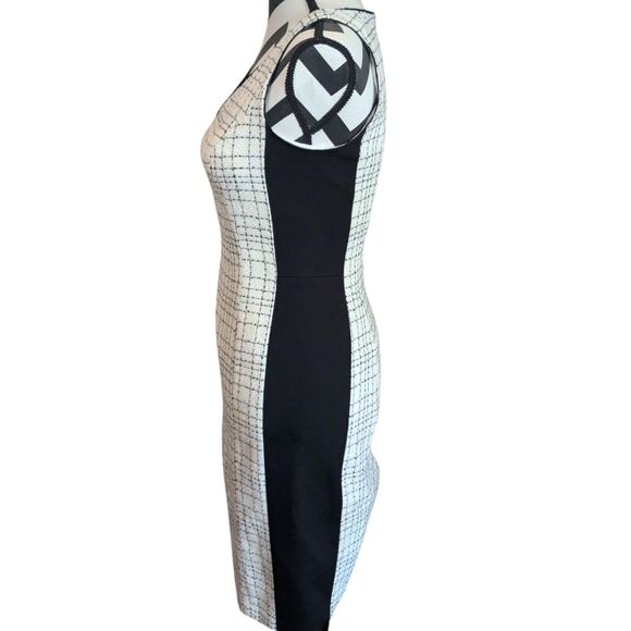 White House Black Market Tweed Sheath Dress Black White Plaid Sz 00 Petite - Picture 2 of 6